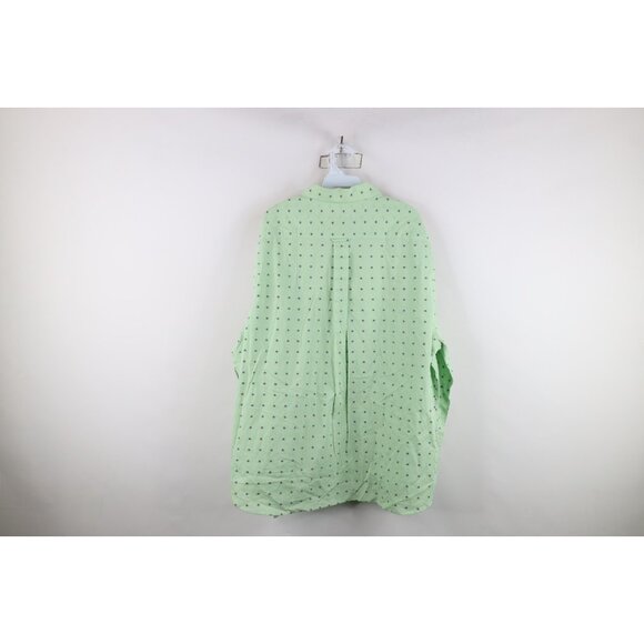 New Jos A Bank Mens 2XL Slim Fit Flower Stretch Collared Button Shirt Green - Picture 10 of 12